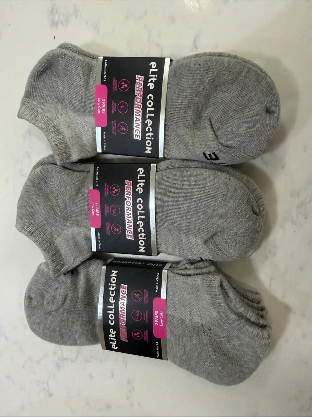 Woman’s Grey No-Show Socks - 3 pack